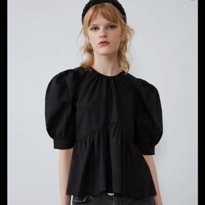 Zara Voluminous Poplin Top